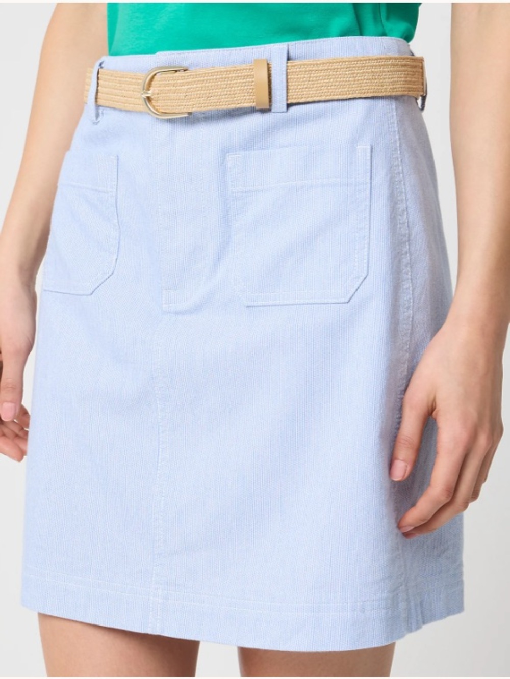 NWOT J. Crew Light Blue Lizzie Patch-Pocket Mini Skirt